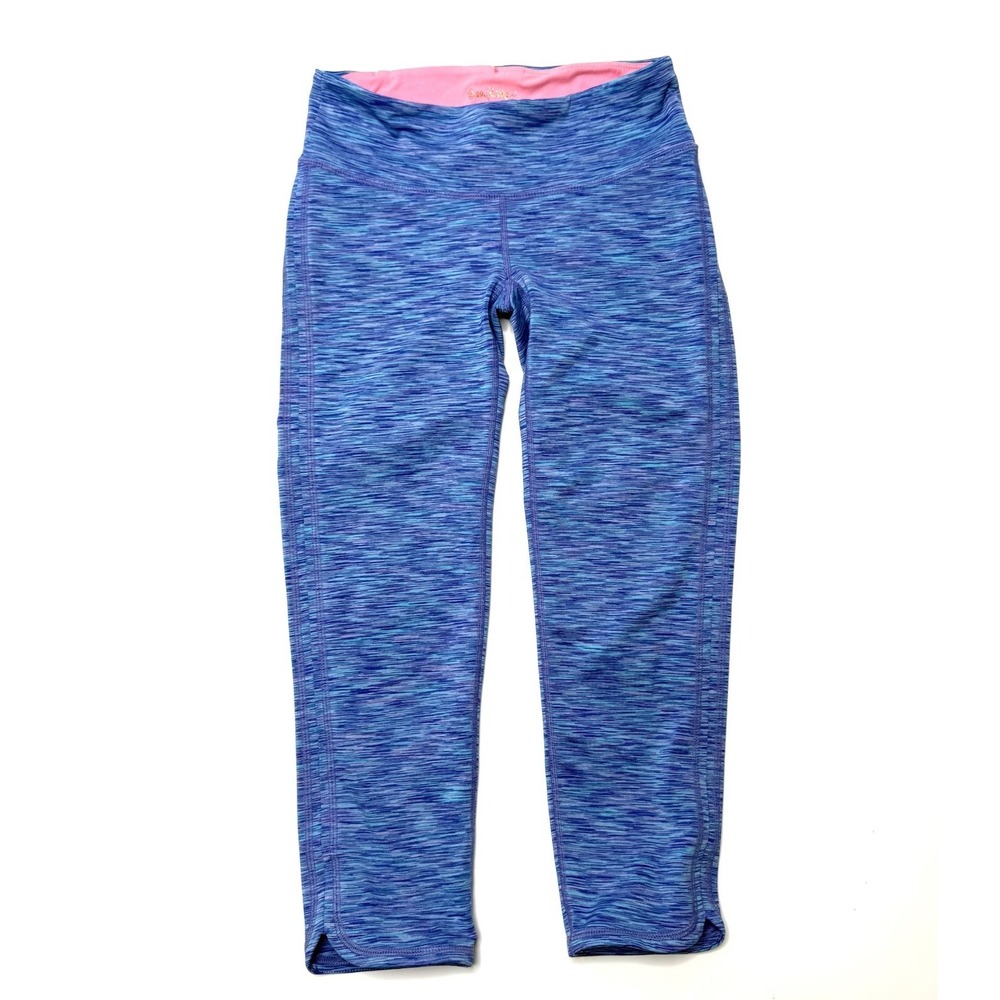 Lilly Pulitzer Leggings Luxletic Weekender Iris Blue Space Dye Cropped Womens XS